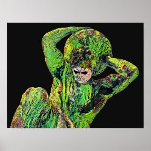 Póster Estatua de Bismarck, Berlín, Atlas del Dios griego