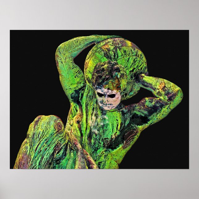 Póster Estatua de Bismarck, Berlín, Atlas del Dios griego (Frente)