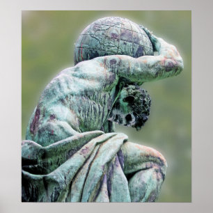 Póster Estatua de Bismarck, Berlín, atlas griego de dios,