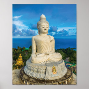 Póster Estatua de Buda en el mar