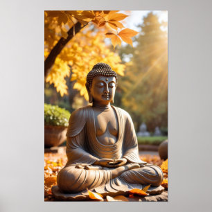 Póster Estatua de Buda Serena Vibraciones Zen Armonía Jar