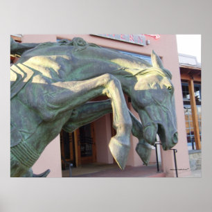 Póster Estatua de Caballo de Rearing