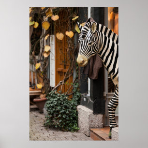 Póster Estatua de cebra en tienda, Alemania