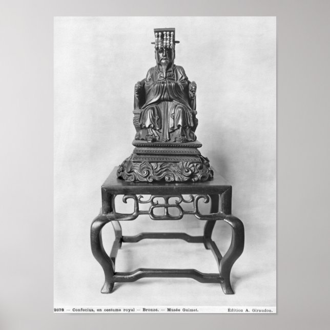 Póster Estatua de Confucio como mandarín, Qing (Frente)