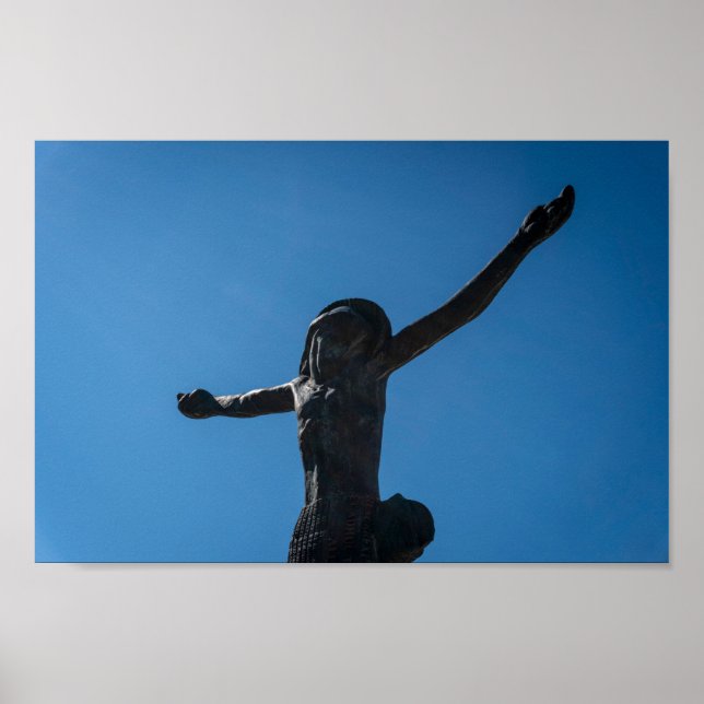 Póster Estatua de Cristo Risen, Medjugorje, Bosnia (Frente)