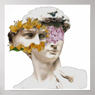 Póster Estatua De David Michelangelo Floral Poster