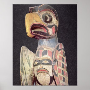 Póster Estatua de Haida 'Thunderbird' (madera pintada)