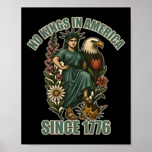 Póster Estatua de hielo anti Trump No King In America des