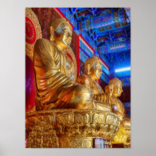 Póster Estatua de imagen de Buda chino tailandés