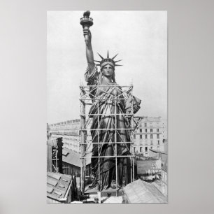 Póster Estatua de la Construcción de la Libertad - París