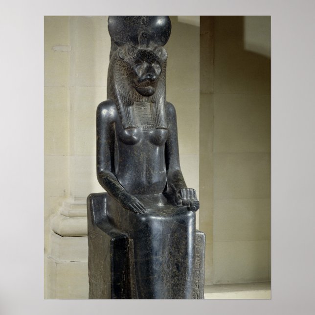 Póster Estatua de la diosa cabeza de león Sekhmet, de (Frente)