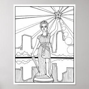 Póster Estatua de la Diosa de la Libertad Austin Colorand