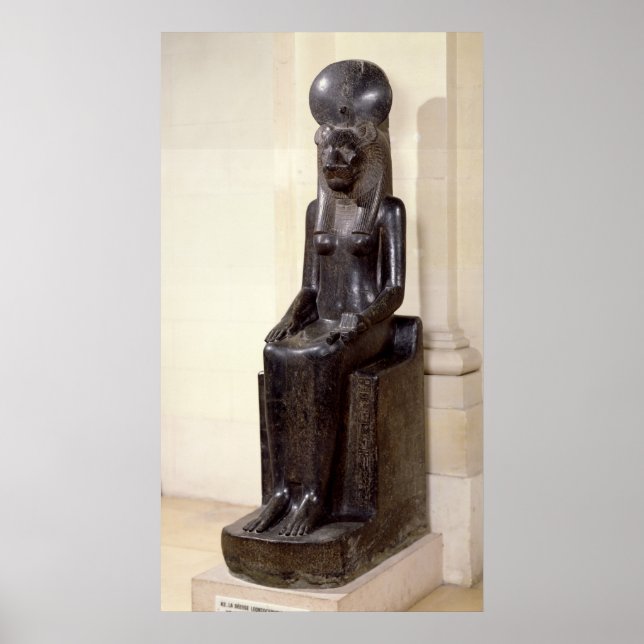 Póster Estatua de la diosa Sekhmet con cabeza de león (Frente)