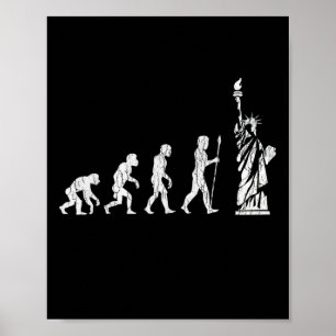 Póster Estatua De La Evolución Humana De La Libertad Resi