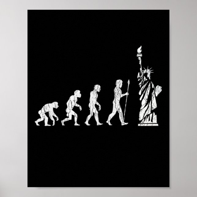 Póster Estatua De La Evolución Humana De La Libertad Resi (Frente)