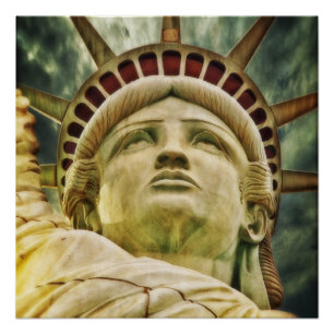 Póster Estatua de la Libertad cerca, Nueva York