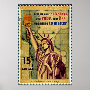 Póster Estatua de la Libertad/Código