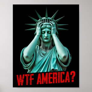 Póster Estatua de la Libertad de América Anti-trump Polít