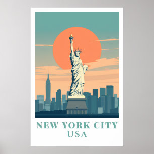 Póster Estatua de la Libertad de la Ciudad de Nueva York