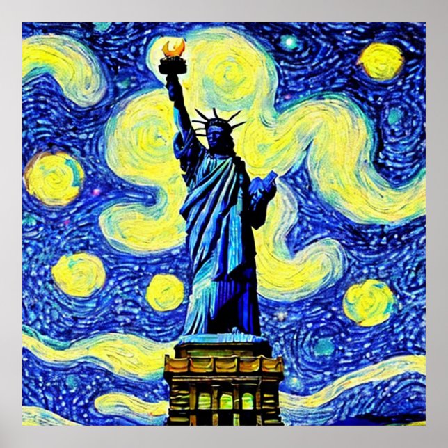 Póster Estatua De La Libertad De Nueva York (Frente)
