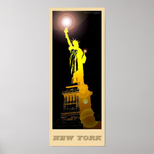 Póster Estatua de la Libertad de Nueva York - 01 - Travel