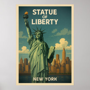 Póster Estatua de la Libertad de Nueva York V01