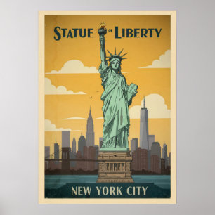 Póster Estatua de la Libertad de Nueva York V02