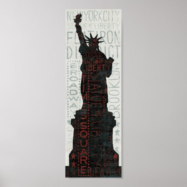 Póster Estatua de la Libertad de Silhouette (Frente)