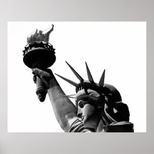 Póster Estatua de la libertad en blanco y negro