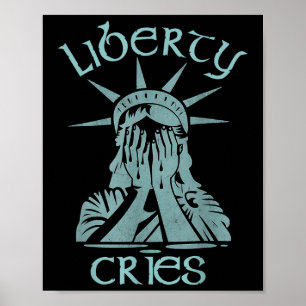 Póster Estatua De La Libertad Expresa Dolor De Cabeza Gri