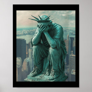 Póster Estatua De La Libertad Facepalm V-cuello