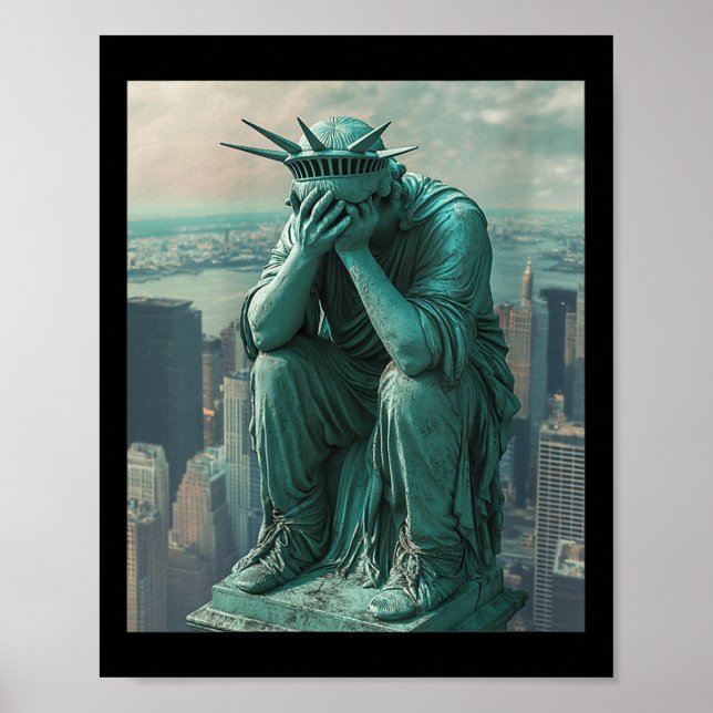 Póster Estatua De La Libertad Facepalm V-cuello (Frente)
