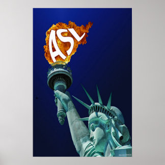 Póster Estatua de la Libertad ilumina su antorcha por ASL
