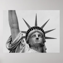 PÓSTER ESTATUA DE LA LIBERTAD, NUEVA YORK - BLANCO Y NEGR