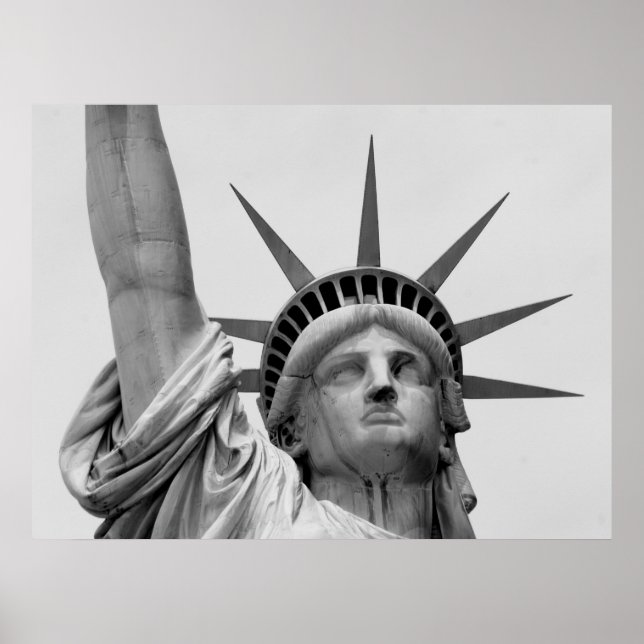 PÓSTER ESTATUA DE LA LIBERTAD, NUEVA YORK - BLANCO Y NEGR (Frente)