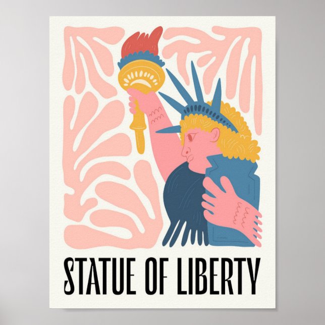 Póster Estatua de la Libertad Nueva York viaje abstracto  (Frente)