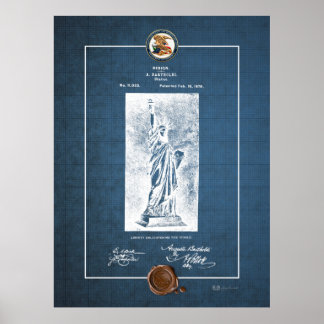 Póster Estatua de la Libertad Patente Vintage