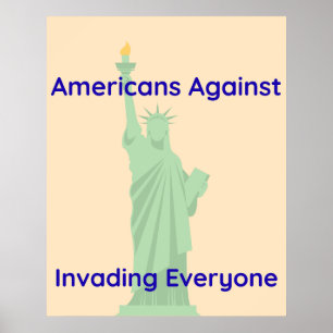 Póster Estatua de la Libertad Patriótica Americana