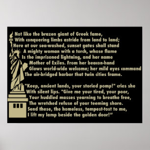 Póster Estatua de la libertad - poema patriótico del