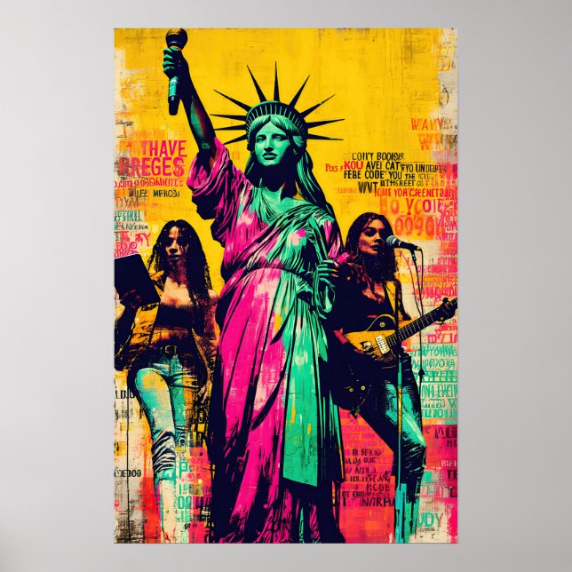 Póster Estatua de la Libertad Pop Art  (Frente)