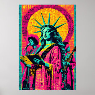 Póster Estatua de la Libertad Pop Art