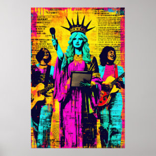 Póster Estatua de la Libertad Pop Art