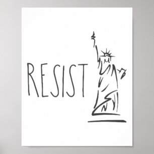 Póster Estatua de la Libertad Pro Inmigración resiste