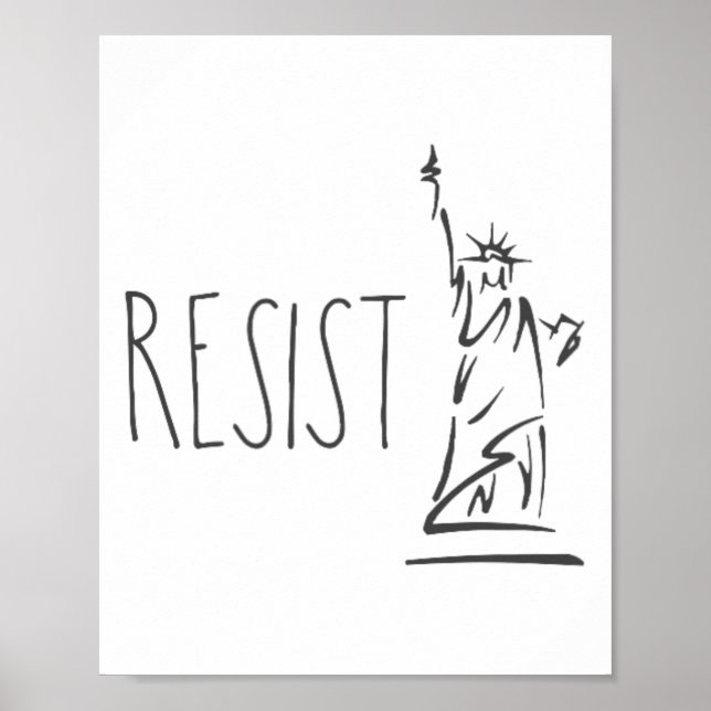Póster Estatua de la Libertad Pro Inmigración resiste (Frente)