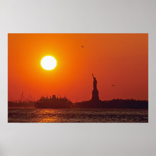 Póster Estatua de la Libertad, Puerto de Nueva York, NY, 