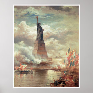 Póster Estatua de la libertad que aclara el mundo