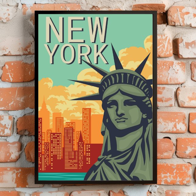 Póster Estatua de la libertad retro en Nueva York (Subido por el creador)
