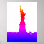 Póster Estatua de la Libertad Silhouette Pop Art<br><div class="desc">Ciudad de Nueva York - Estados Unidos de América Estatuas,  Monumentos y Edificios de símbolos nacionales y municipales - Dibujo fotográfico de la estatua de la libertad - Obra artística de estilo de arte pop de la silueta de la libertad</div>