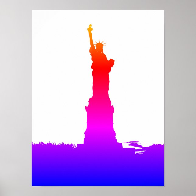 Póster Estatua de la Libertad Silhouette Pop Art (Frente)