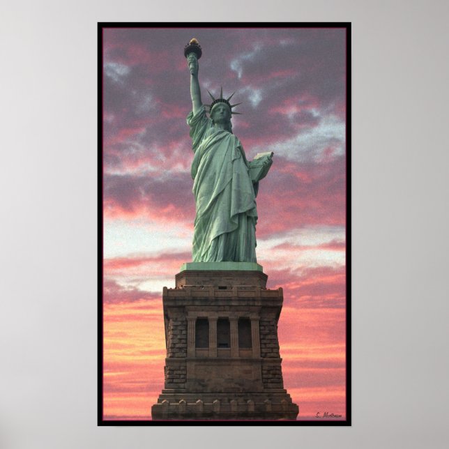 Póster Estatua de la Libertad / Sunset (Frente)